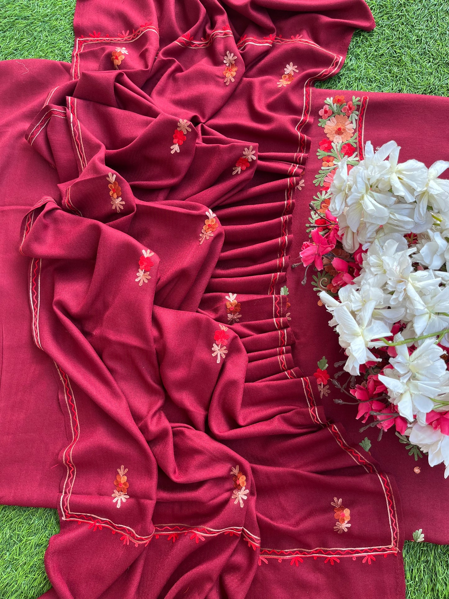 Coke Woollen Aari Embroidered 3pc suit