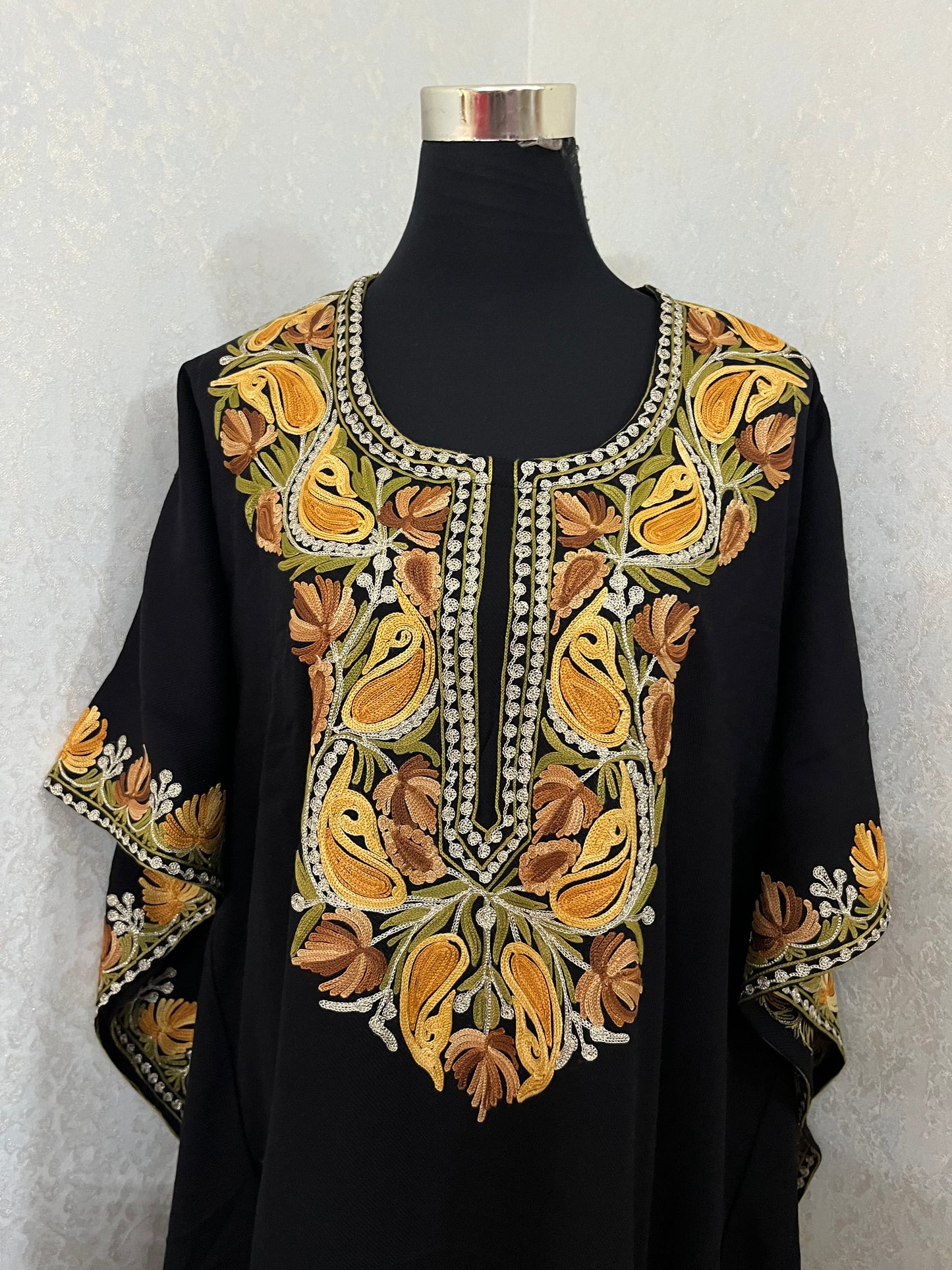 Black Woollen Kashmiri Kaftan Set