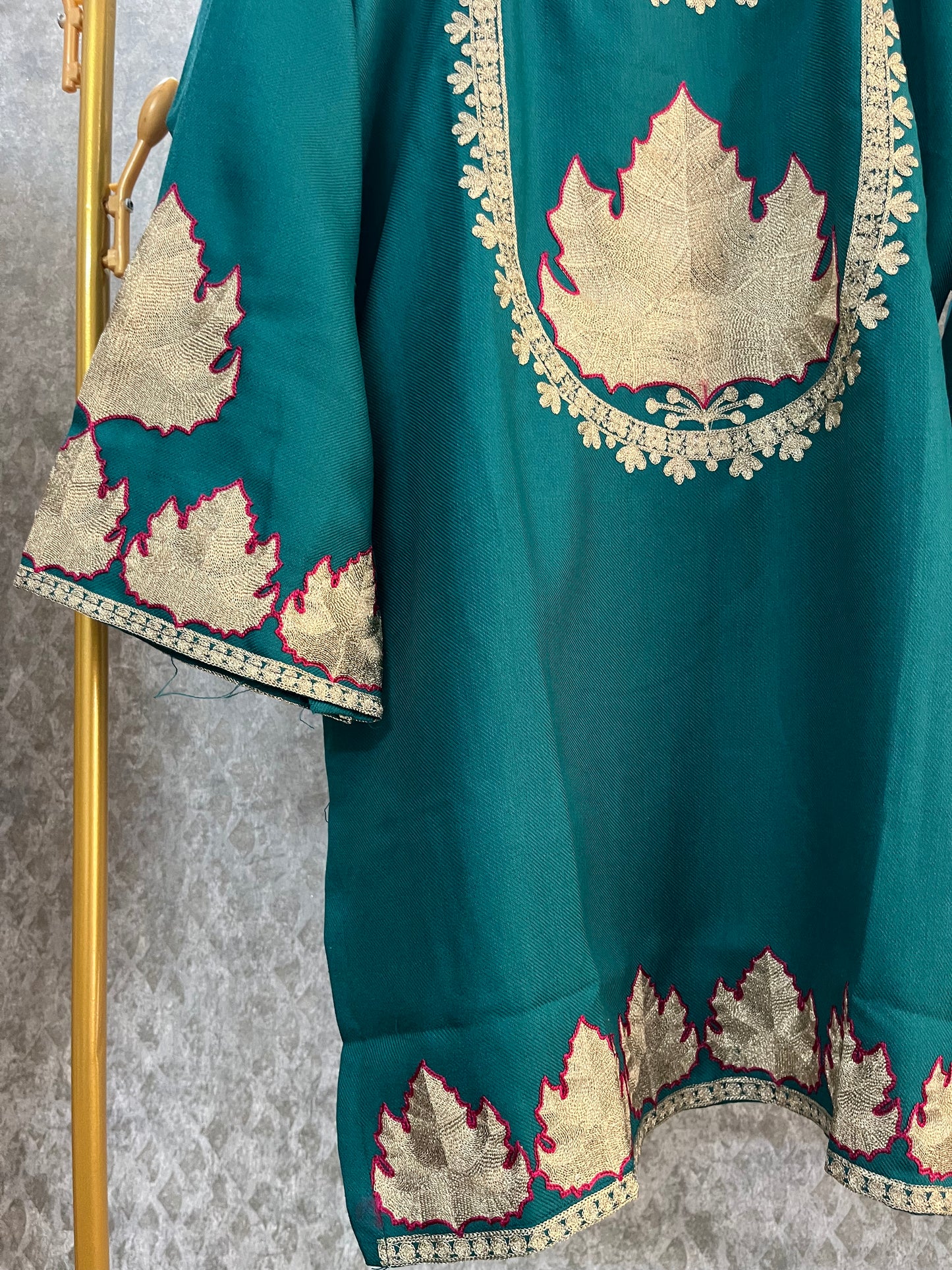 Green Woollen Kashmiri Co-Ord Set ( Size 44)