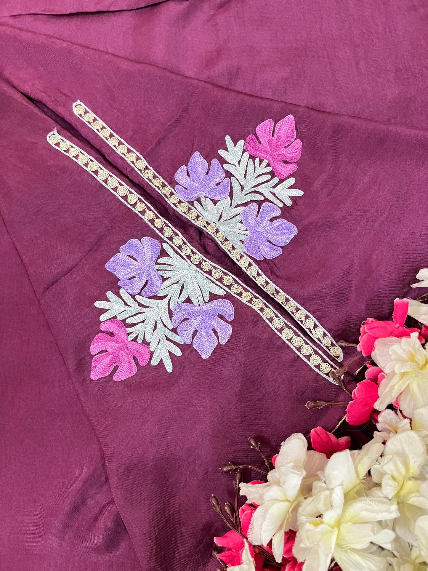 Dark Onion Opada Silk Kashmiri Suits