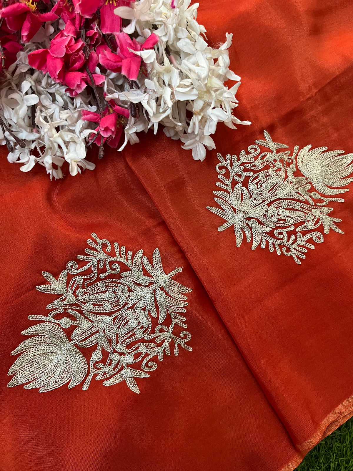 Rust Silk Tilla Kashmiri Suit