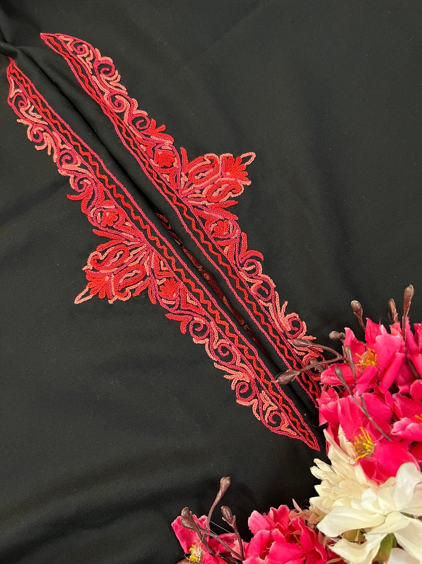 Black Cotton Cord Set (Hand Embroidered)