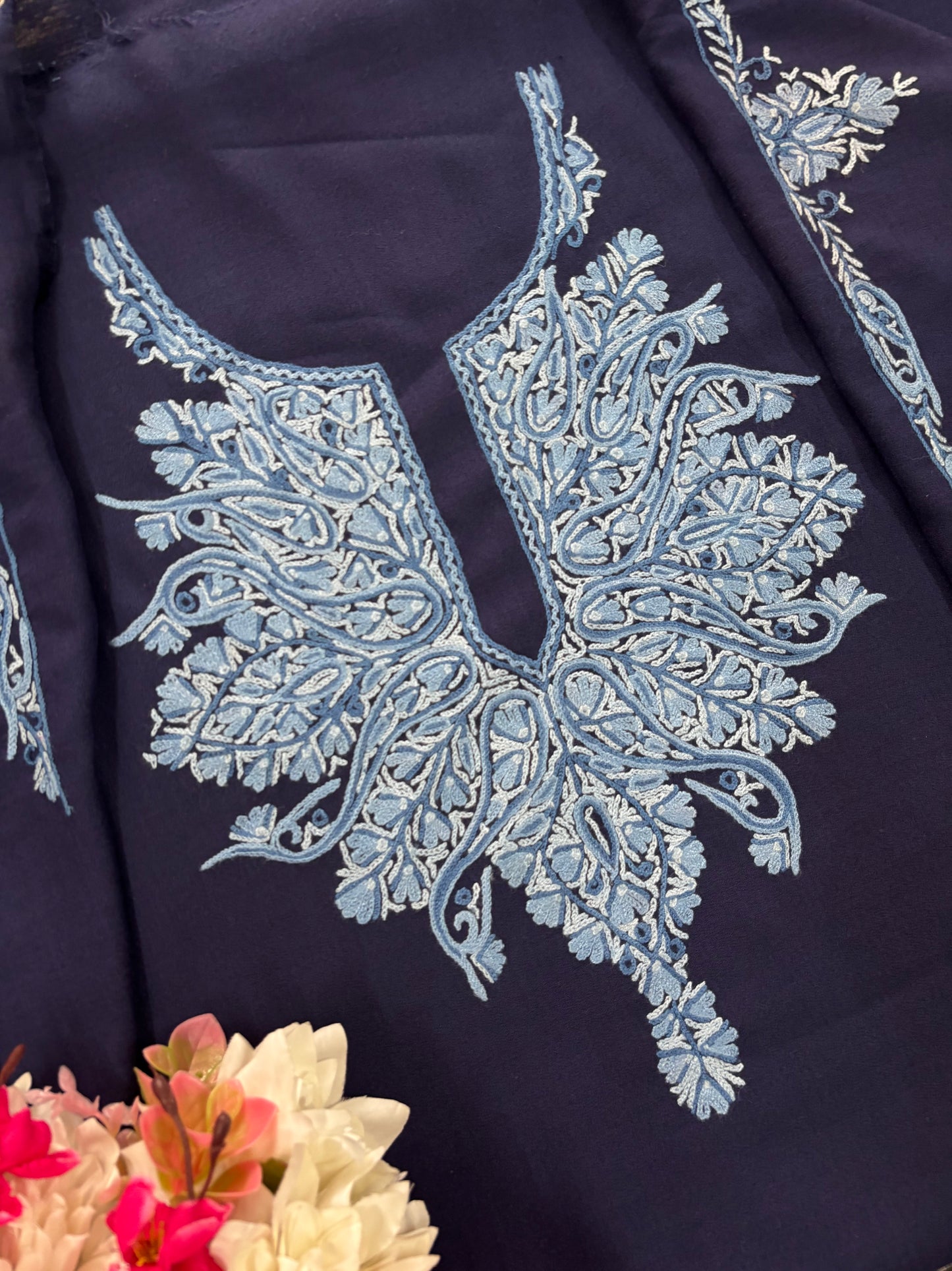 Blue Cotton Cord Set (Hand Embroidered)