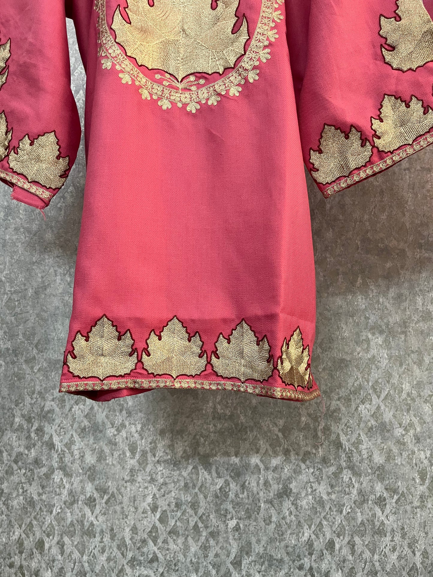 Candy Pink Woollen Kashmiri Co-Ord Set ( Size 42)