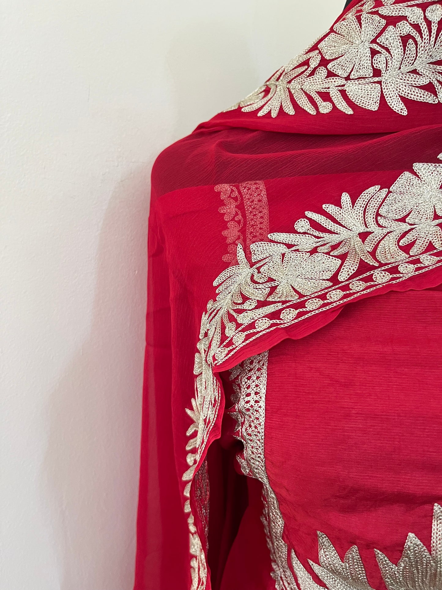 Sanam’  Maroon Tilla Embroidered Suit material