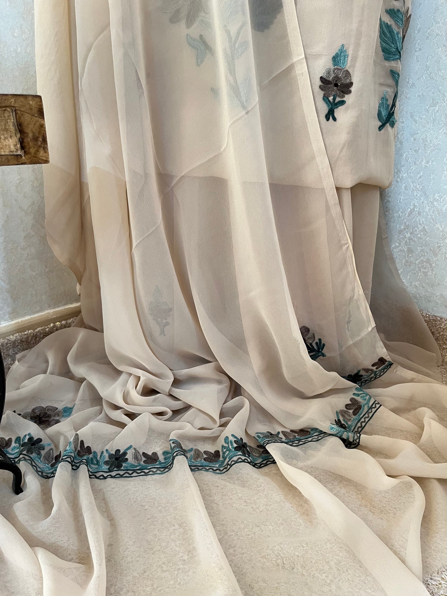 Mouse Georgette 3 Pc Kashmiri Suit