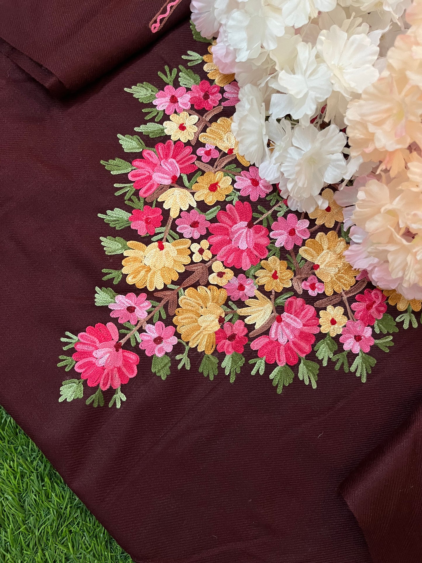 Coke Woollen Aari Embroidered 2pc suit 5mtr