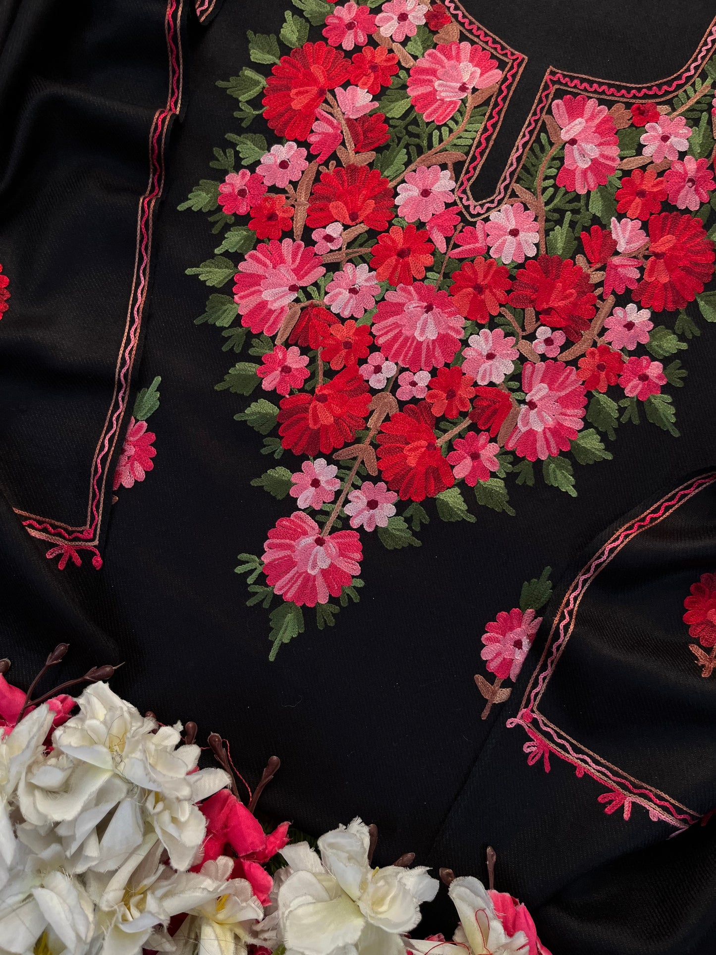 Black Woollen Aari Embroidered 3pc suit