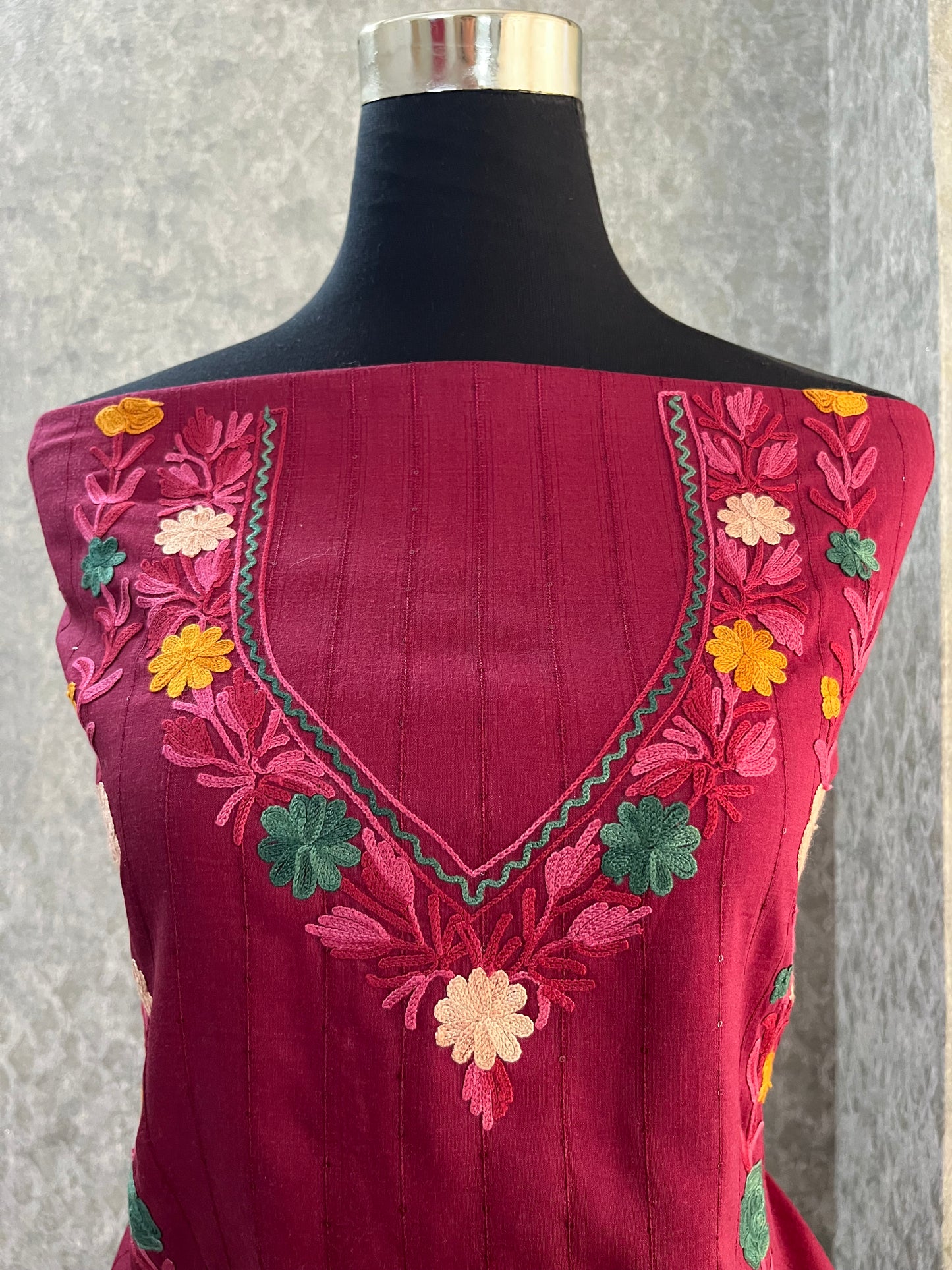 Burgund Cotton Unstitched Co-ord Set