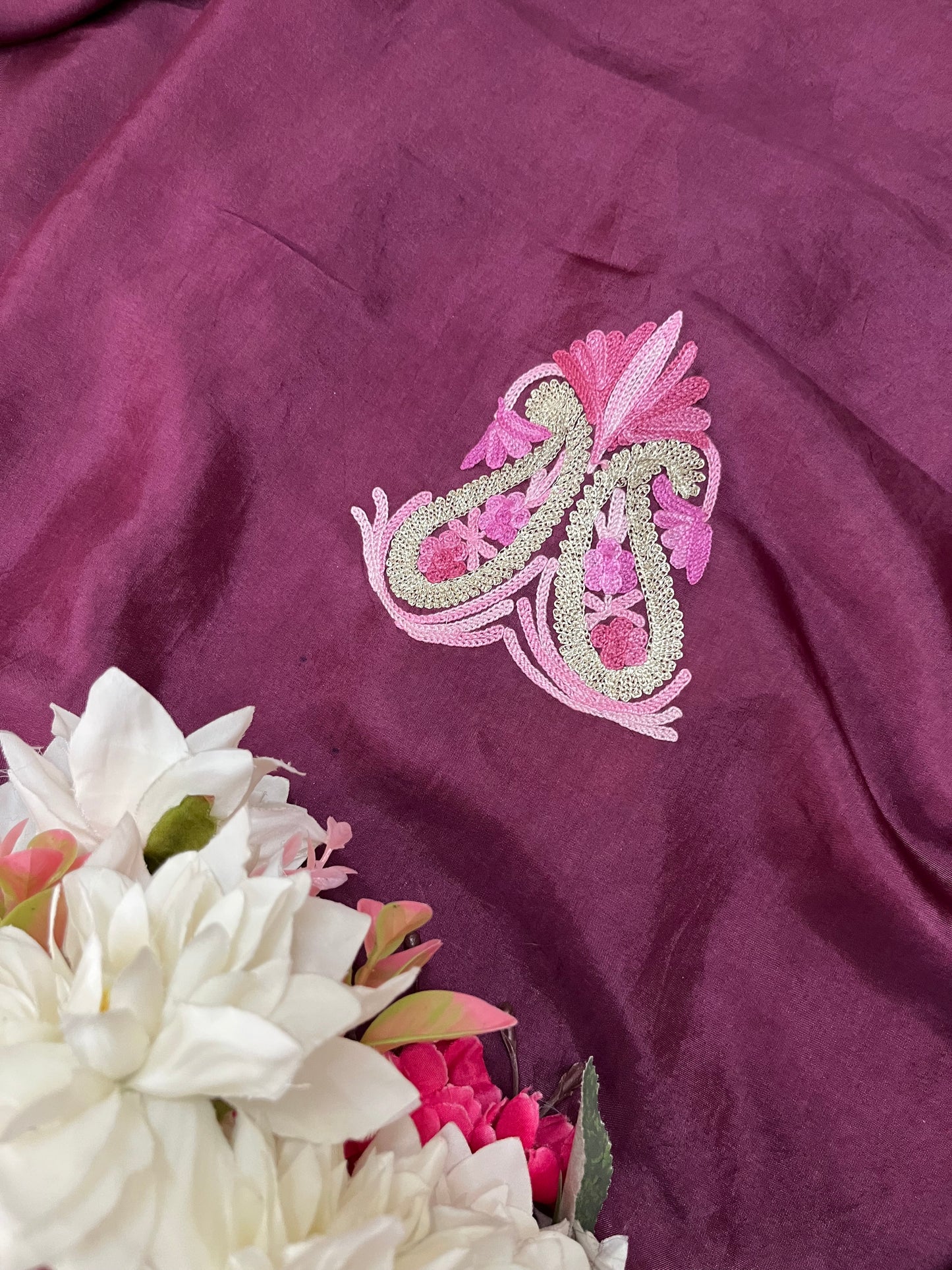 Wine Opada Silk Kashmiri Suits