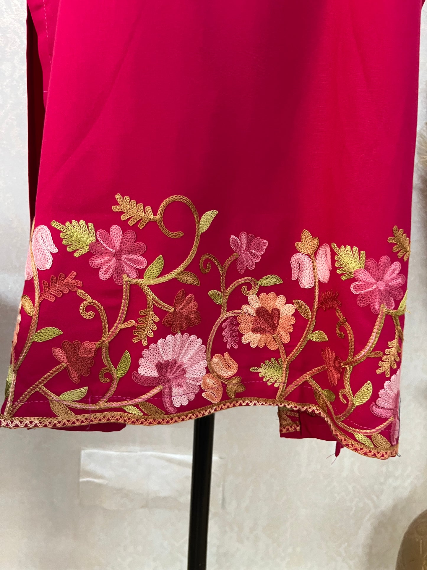 Hot Pink Cotton Stitched Co-ord Set(42)