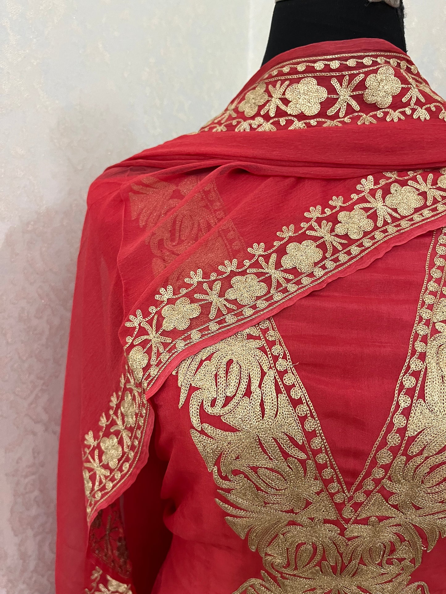 Sanam Electric Blue Silk Kashmiri Suit