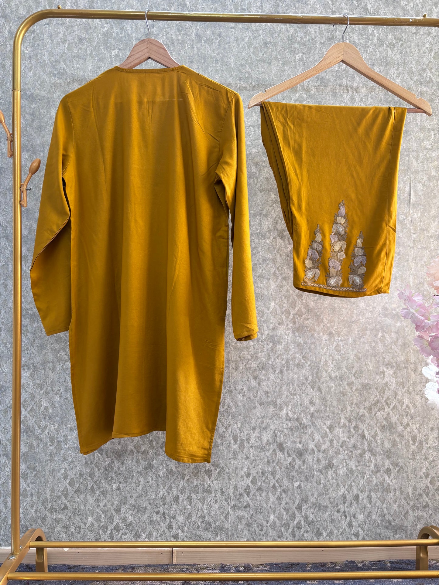 Yellow Cotton Cord Set  Size(40)