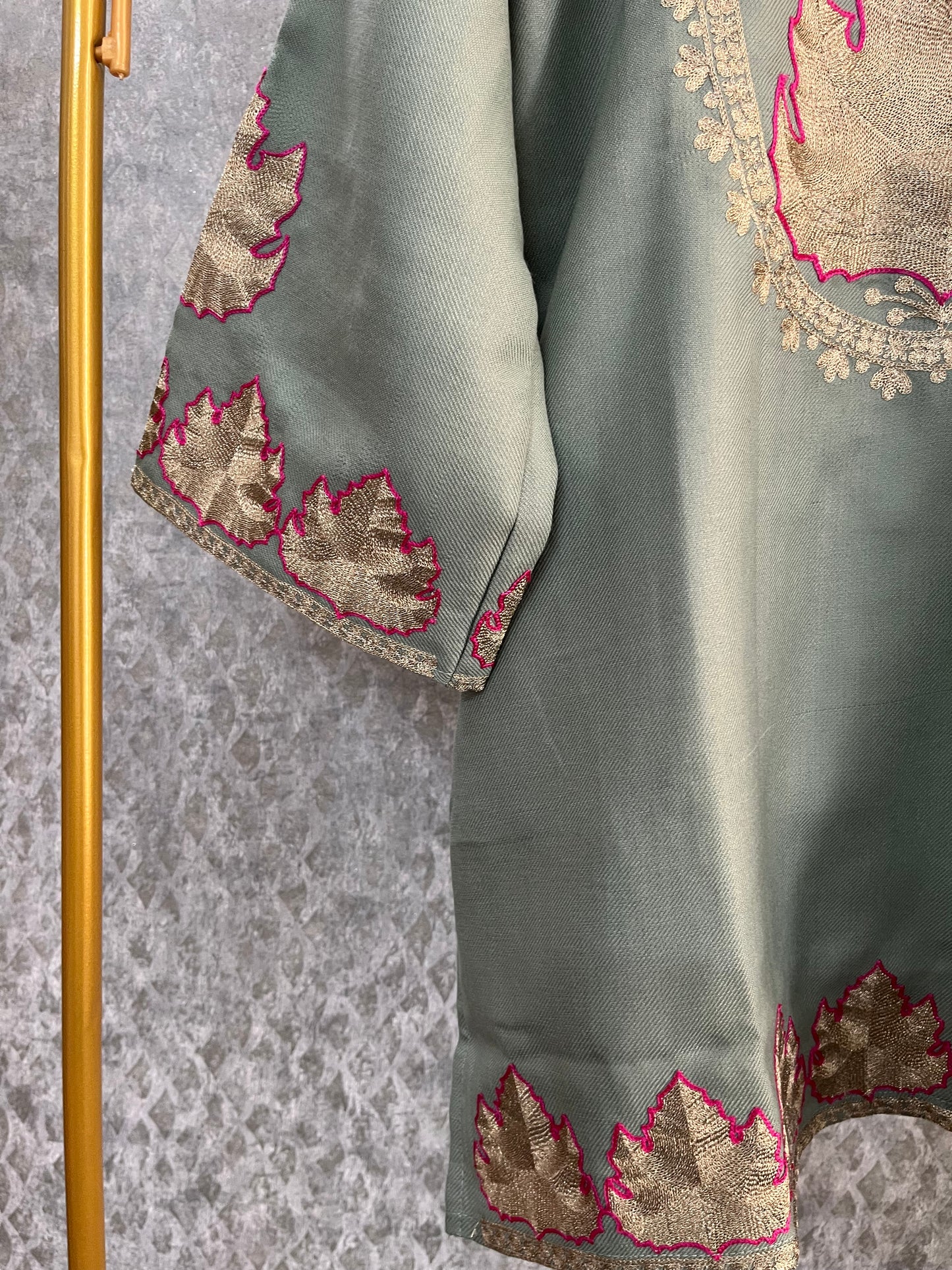 Pastel Green Woollen Kashmiri Co-Ord Set ( Size 42)