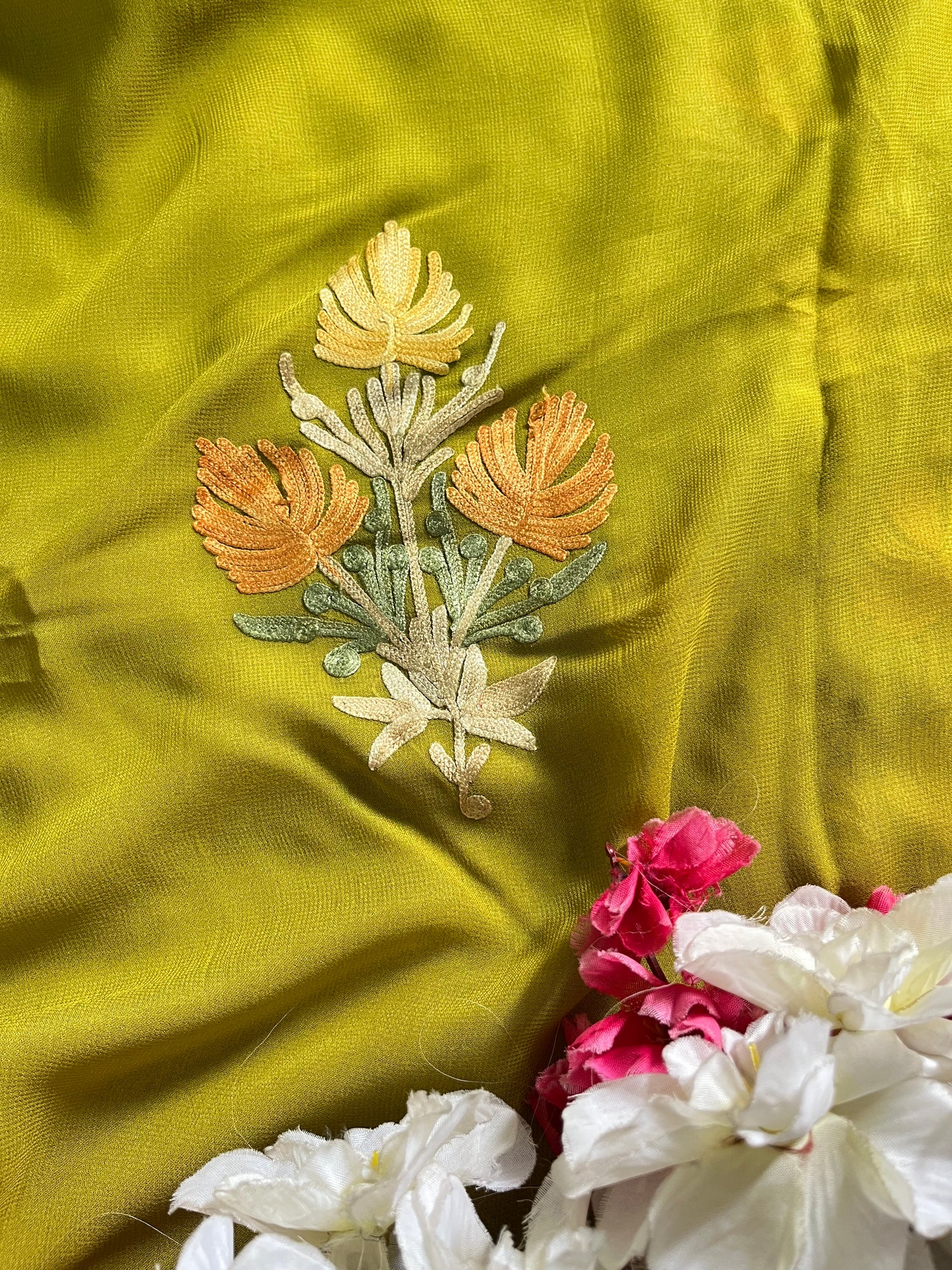 Pistachio Green Pure Georgette Kashmiri Suit