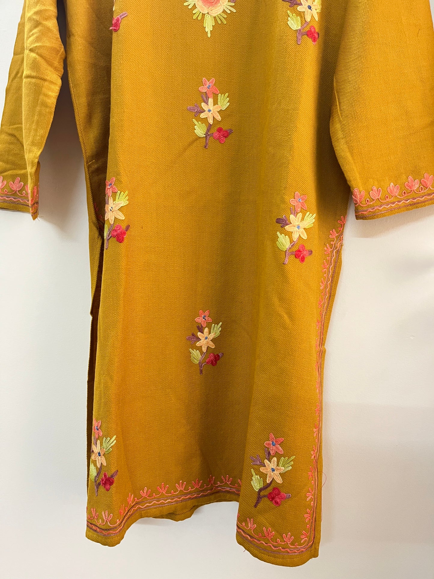 Mustard Woollen Stitched Co-ord Set (XL)