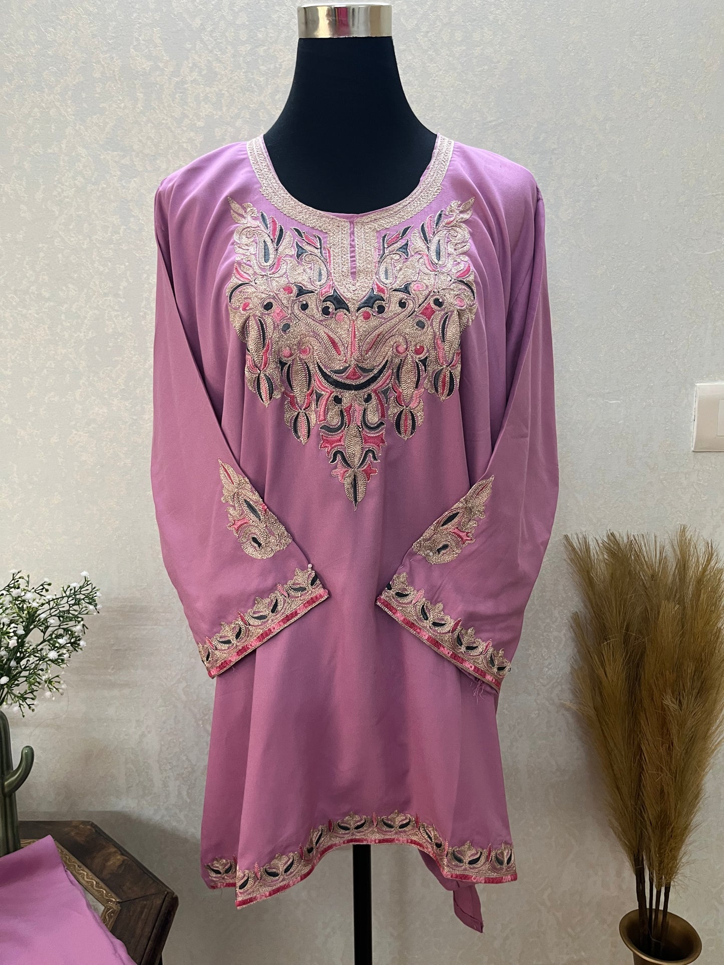 Mauve Cotton Stitched Co-ord Set( 42)