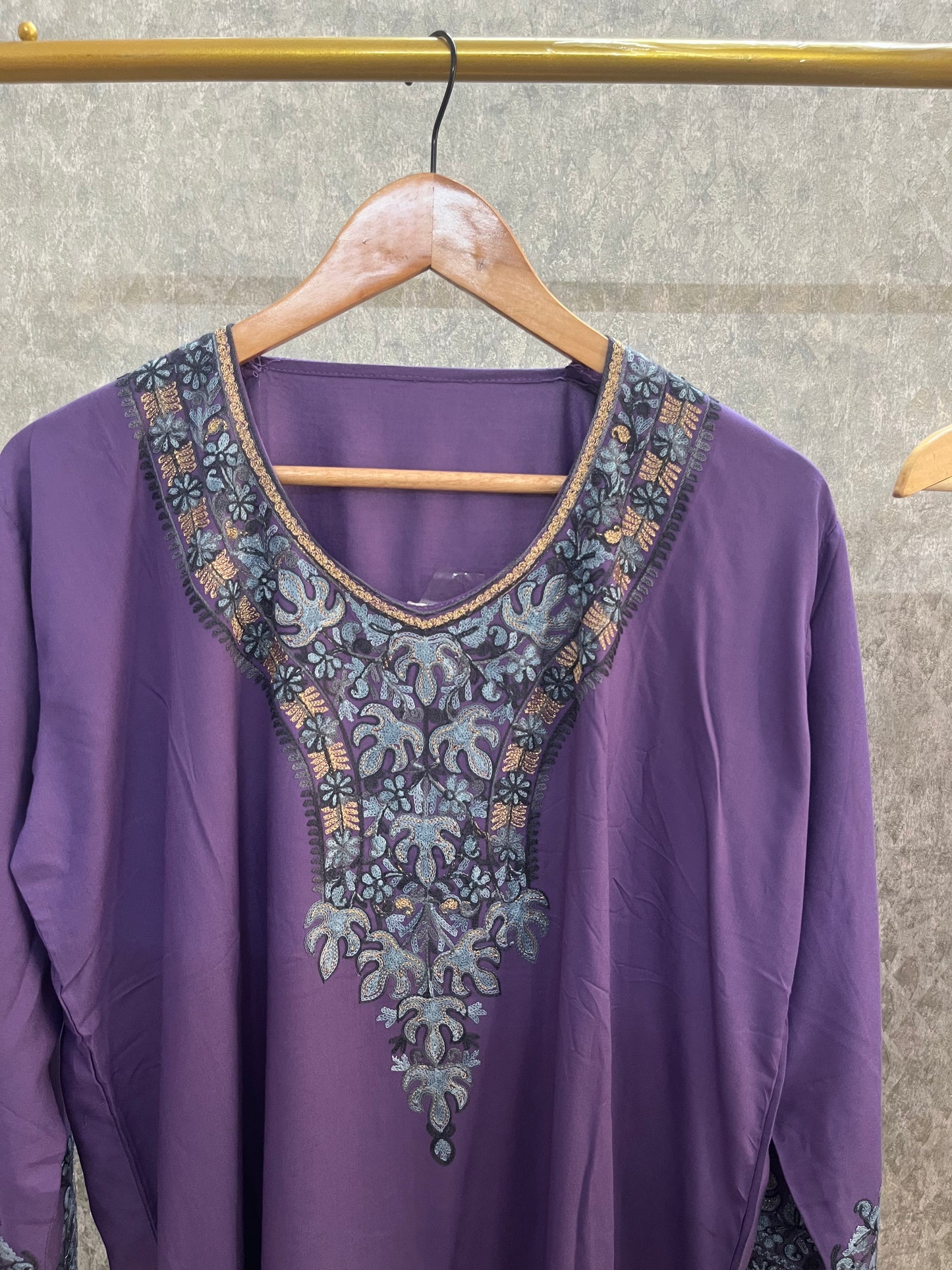 Purple Cotton Stitched Co-ord Set( 44)