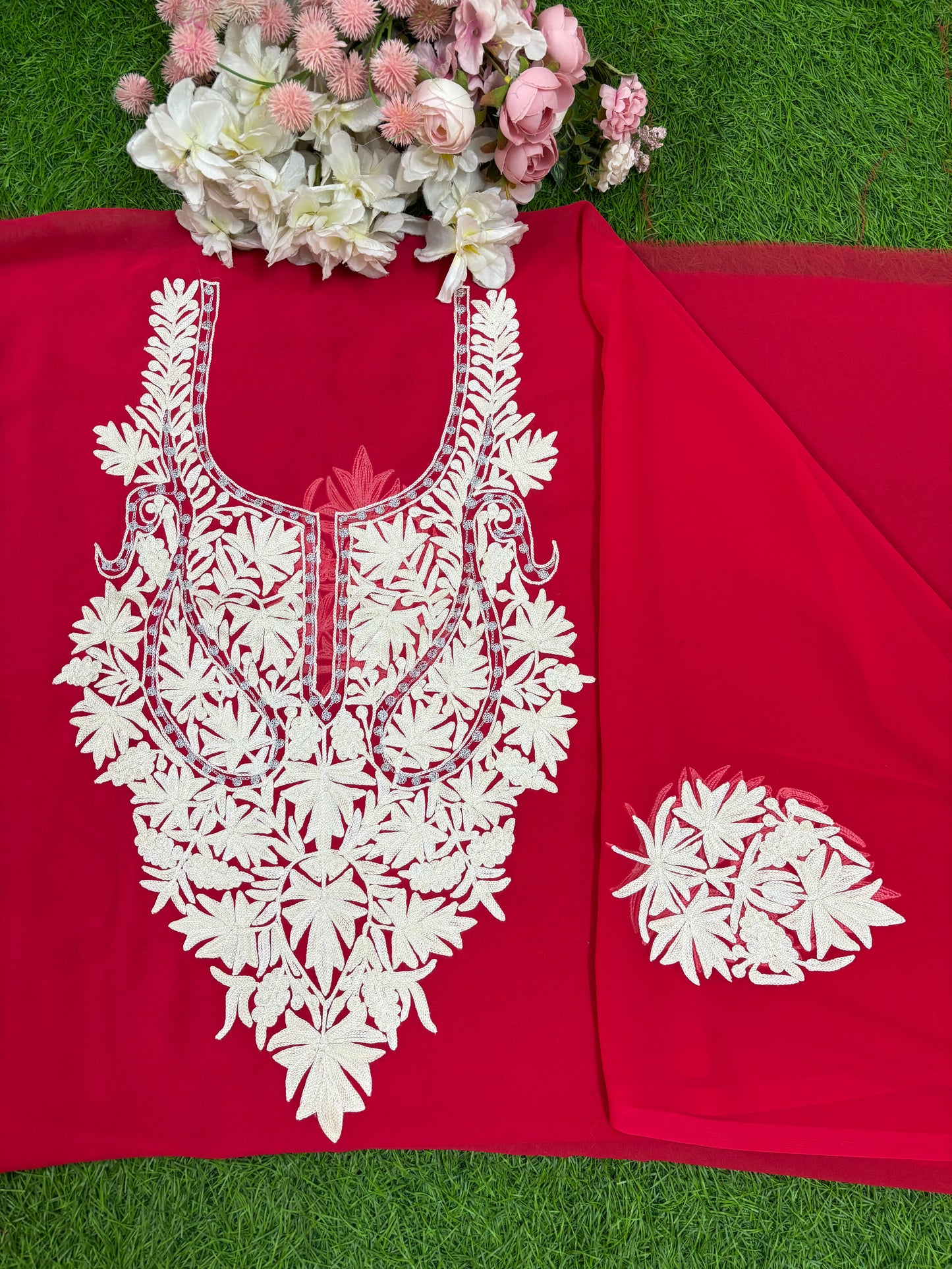 Georgette Unstitched Kashmiri Kurta