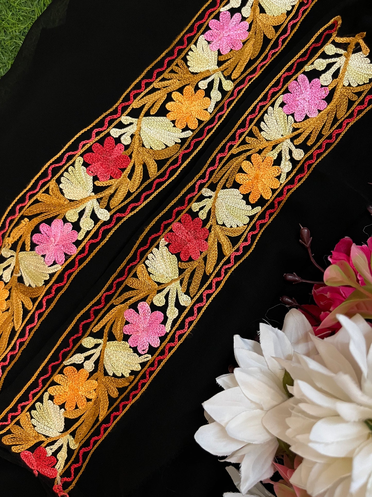 Black Georgette 3 Pc Aari Embroidered Suit Set