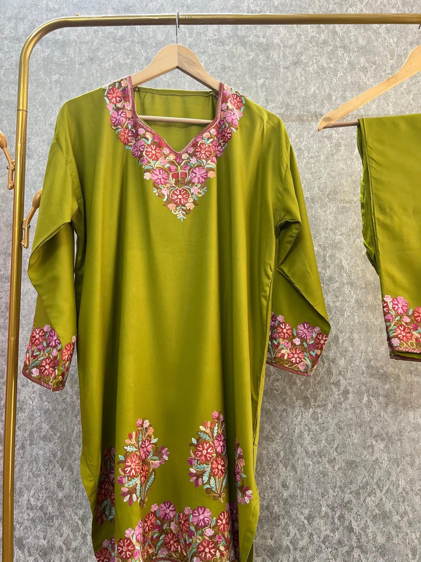 Heena Green Cotton Stitched Co-ord Set with dupatta (46)