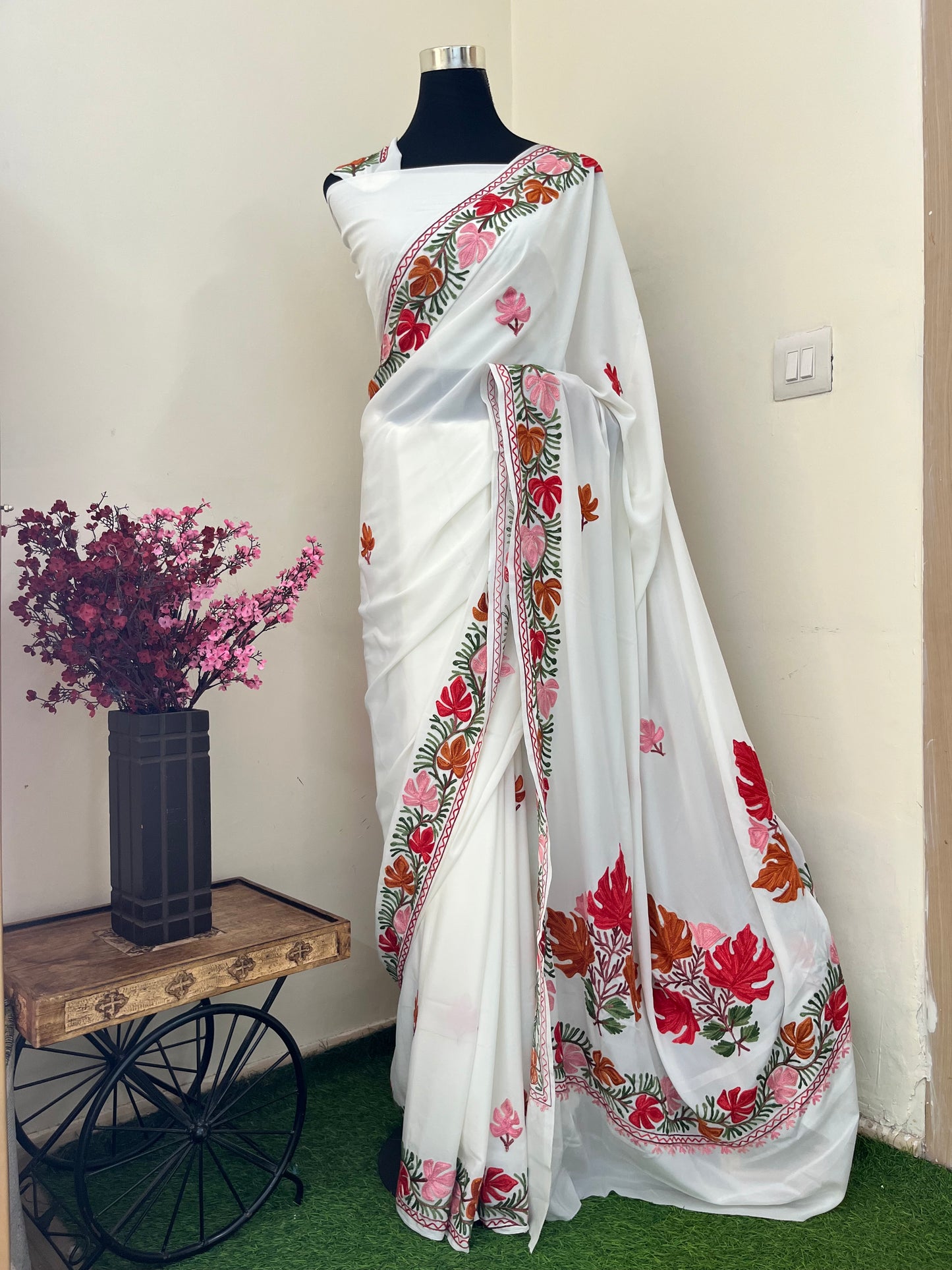 Crape Kashmiri Saree
