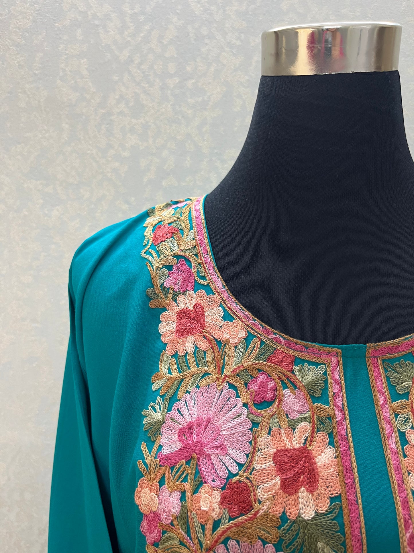 Teal Blue Cotton Stitched Co-ord Set(42)
