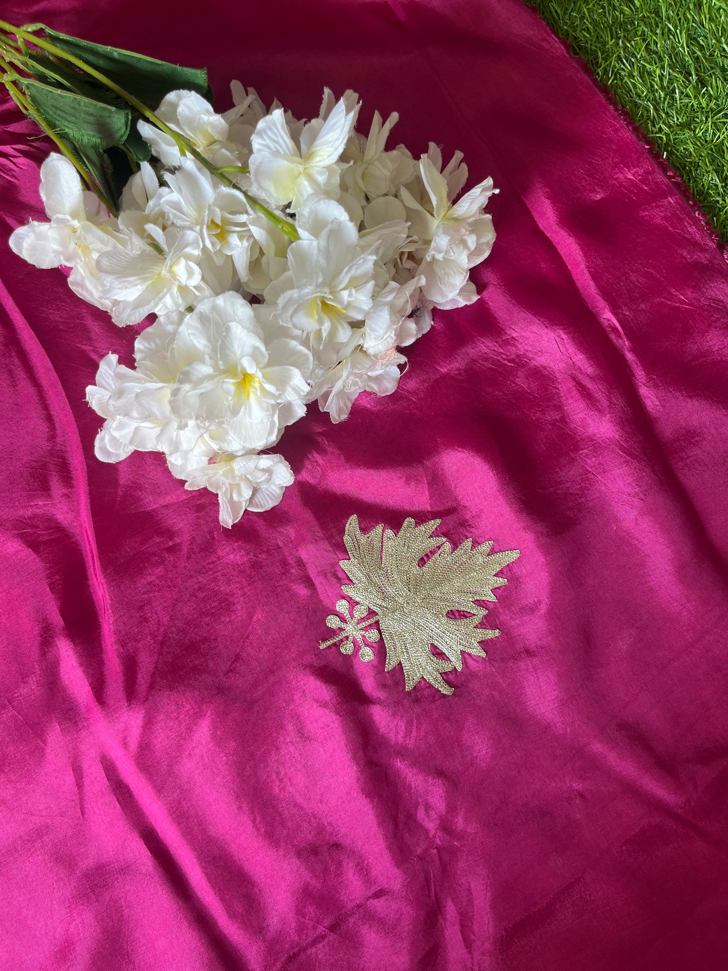 Sanam’ Hot Pink Tilla Embroidered Suit material