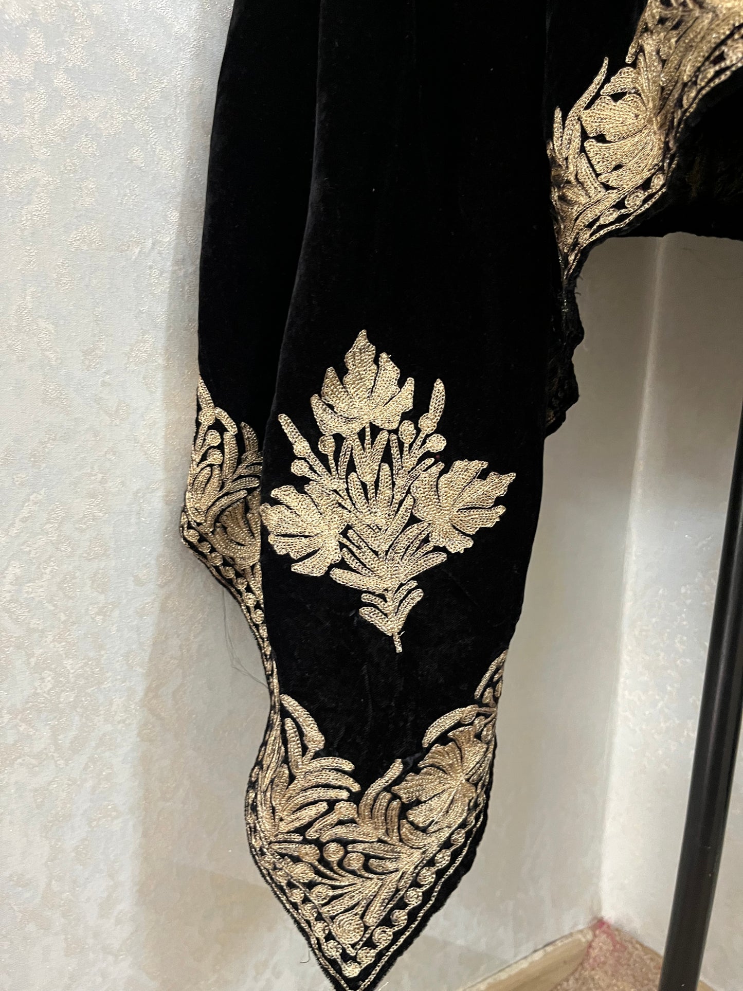 Black Tilla Embroidered Velvet Cape