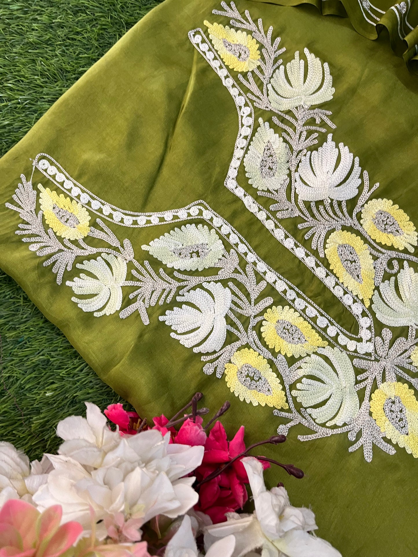 Heena Green Opada Silk Kashmiri Suit