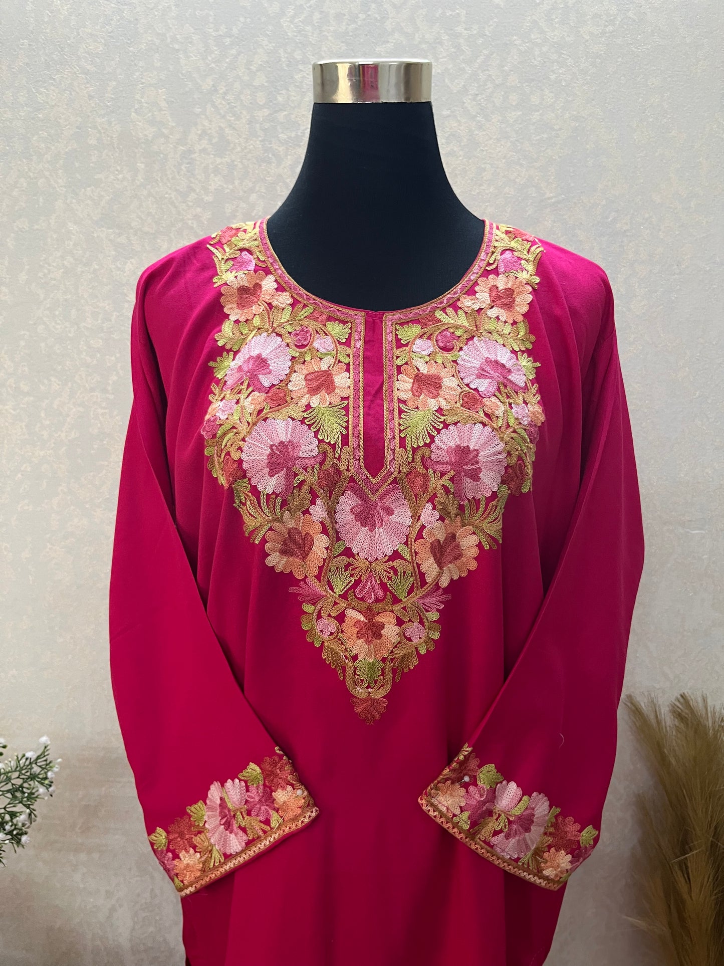 Hot Pink Cotton Stitched Co-ord Set(42)