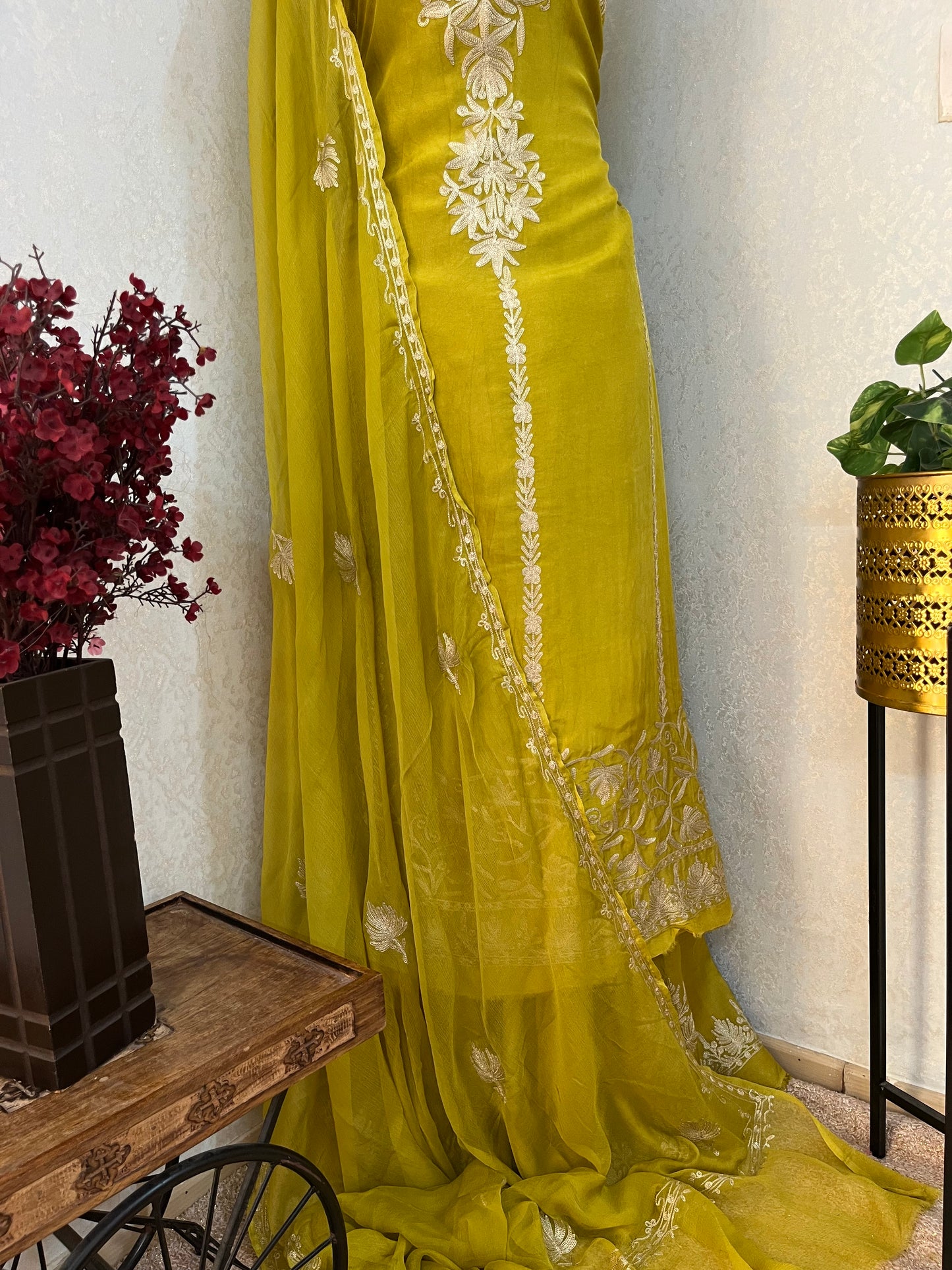 Green Tilla Kashmiri Silk Suit