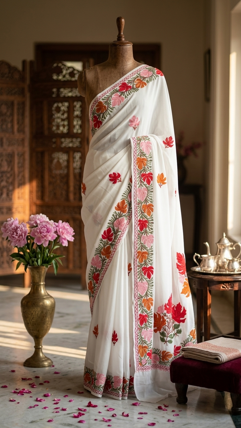 Crape Kashmiri Saree