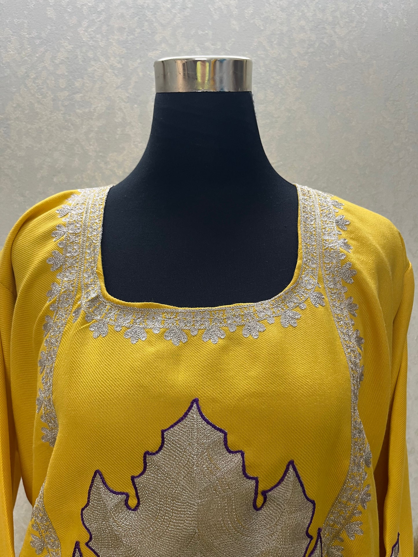 Yellow Woollen Kashmiri Co-Ord Set ( Size 44)
