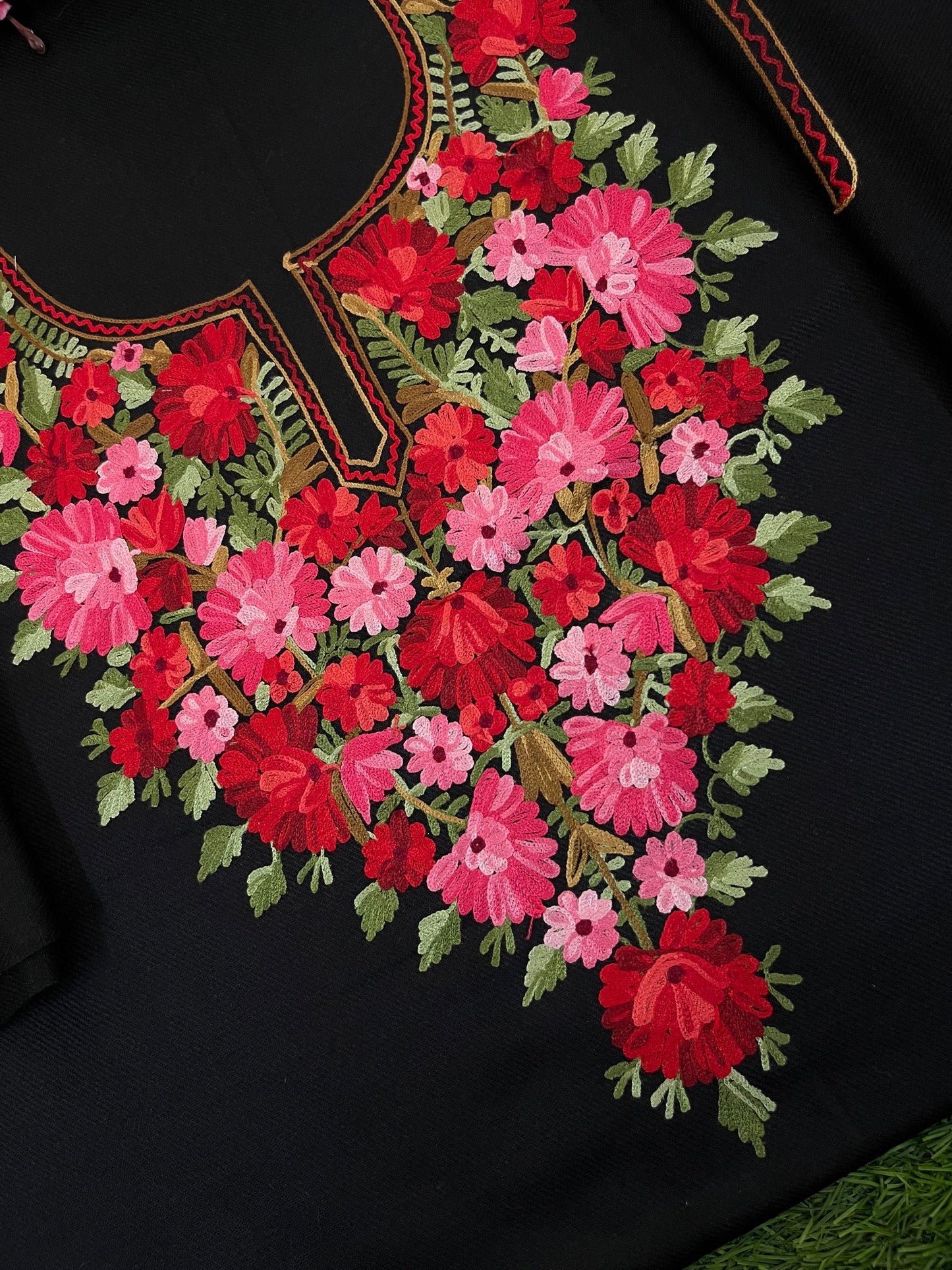 Black Woollen Aari Embroidered 3pc suit