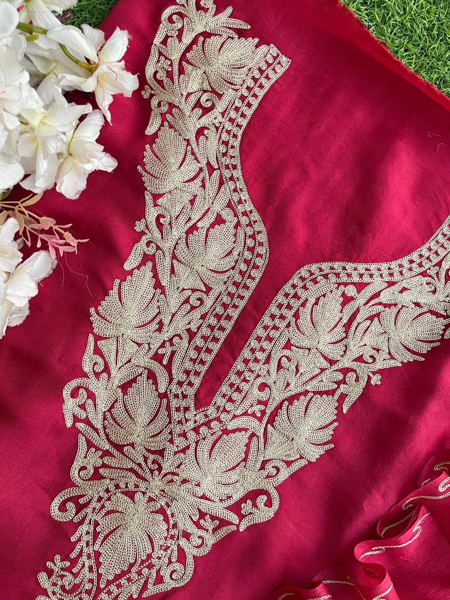 Blush Silk Tilla Kashmiri Suit