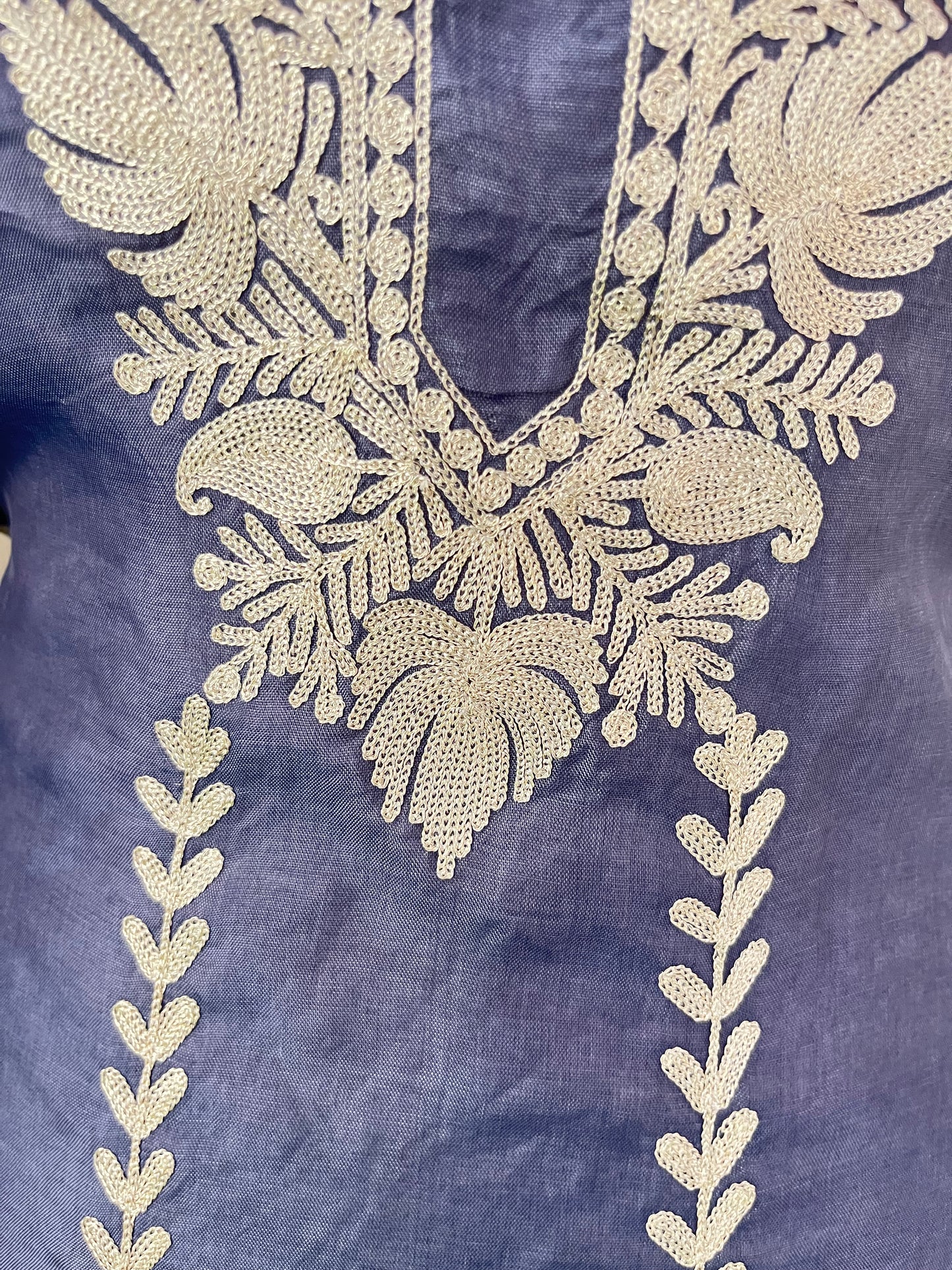 Sanam’ English Blue Silk Tilla Embroidered Suit material