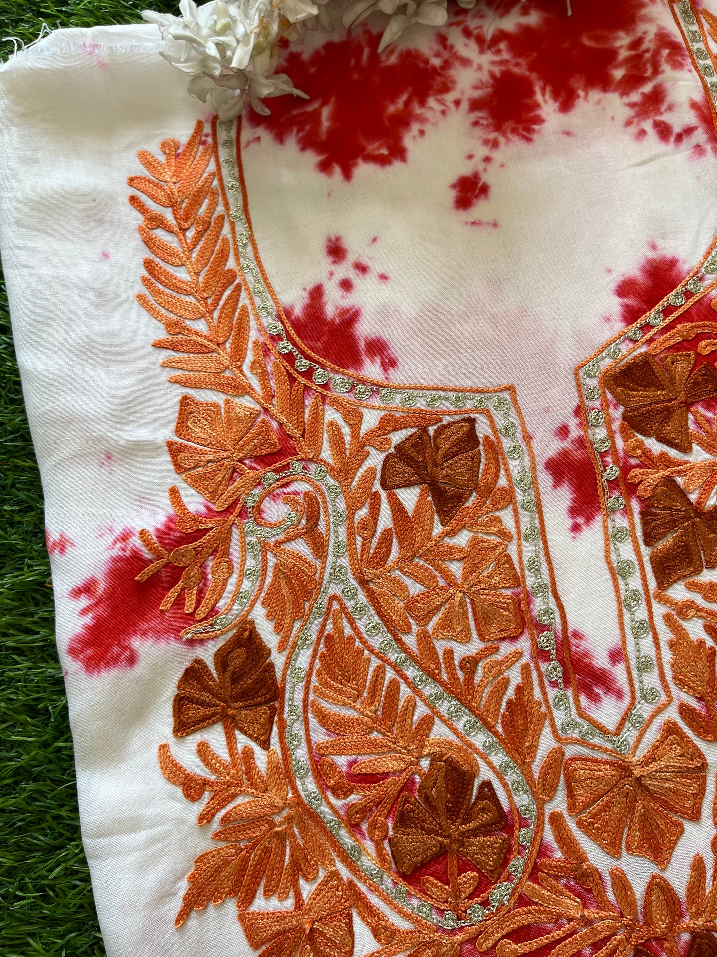 Cotton Unstitched Ty Dy Kashmiri Kurti