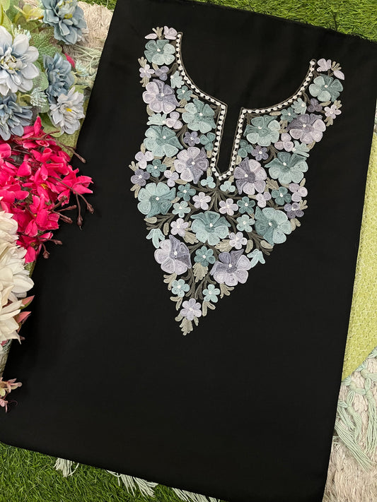 Black Aari Embroidered Cotton Suit Set
