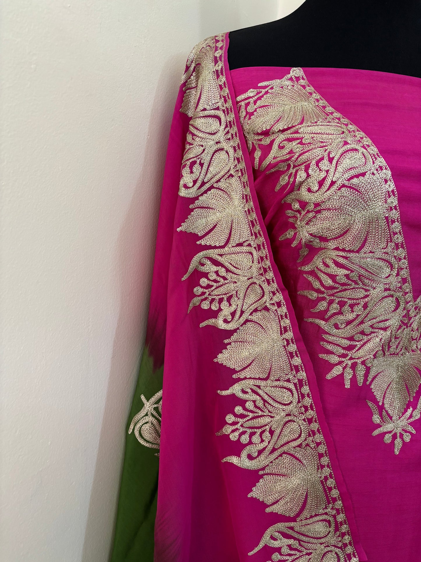 Sanam Hot Pink Silk Kashmiri Suit