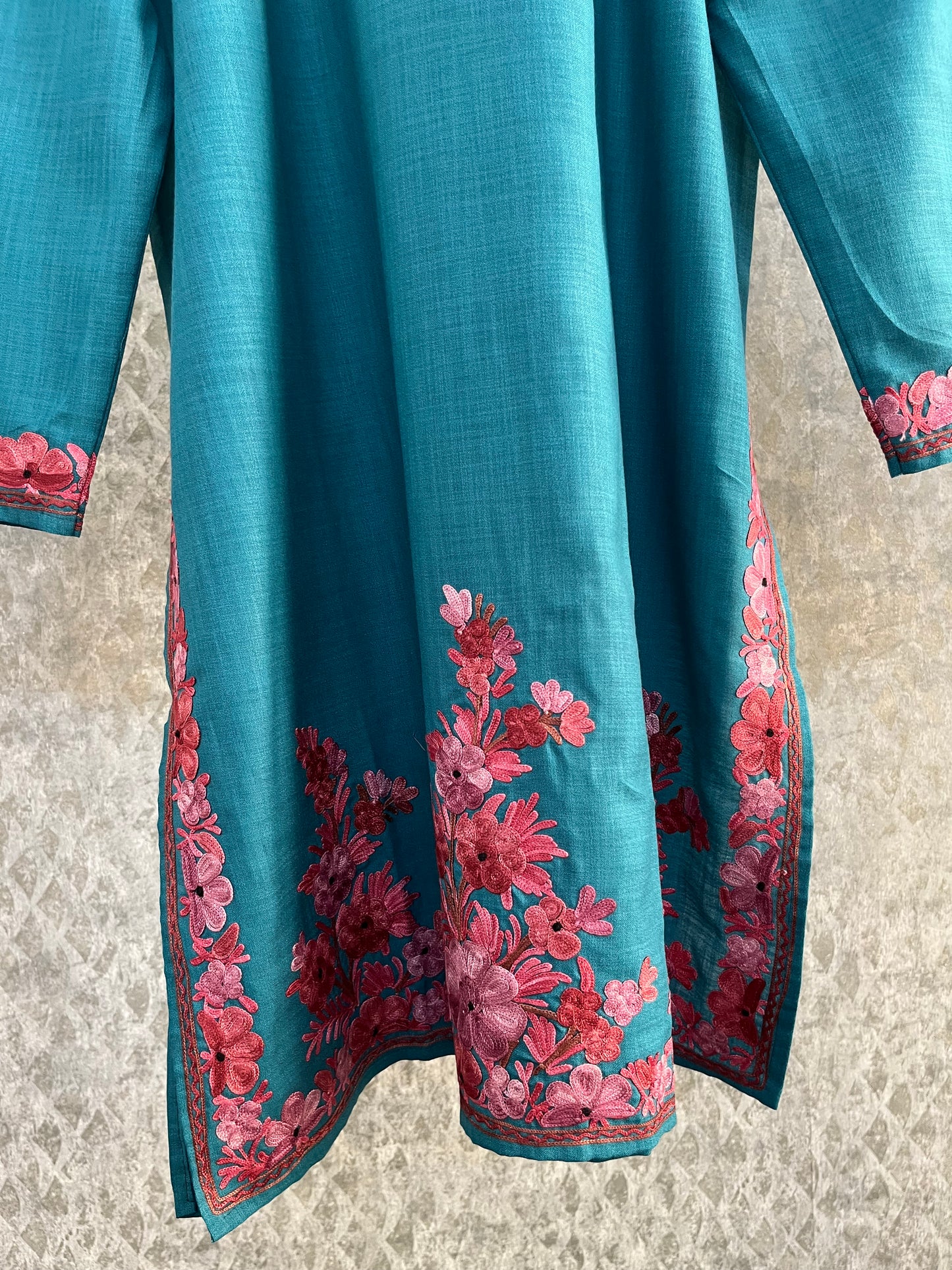 Teal Green Cotton Stitched Co-ord Set (40)