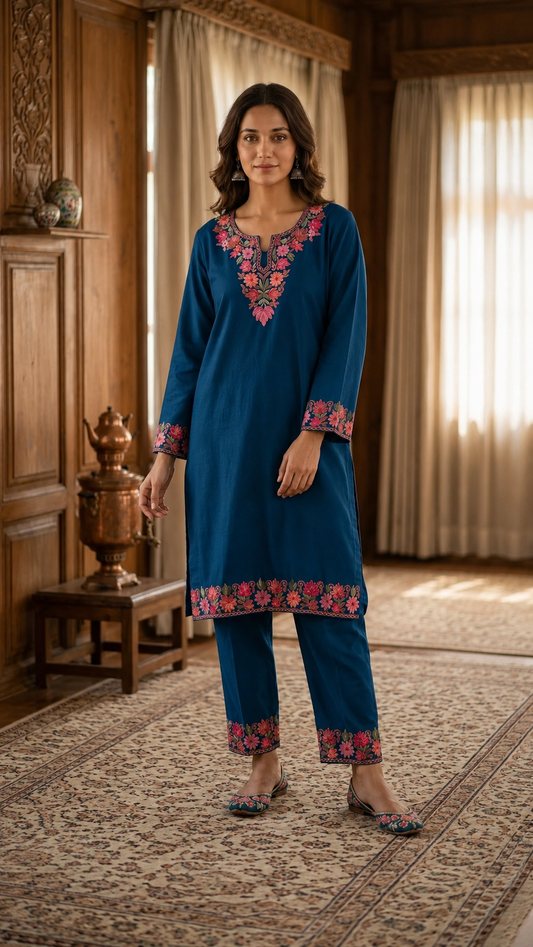 Teal Blue Cotton Cord Set (40)