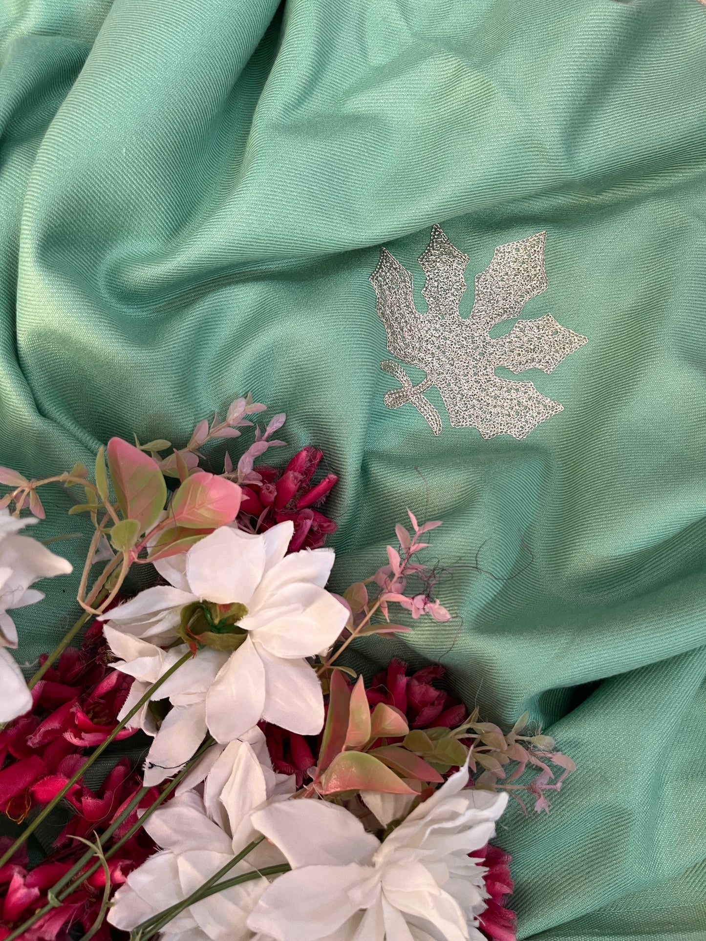 Pastel Green Tilla Kashmiri Woollen Suit