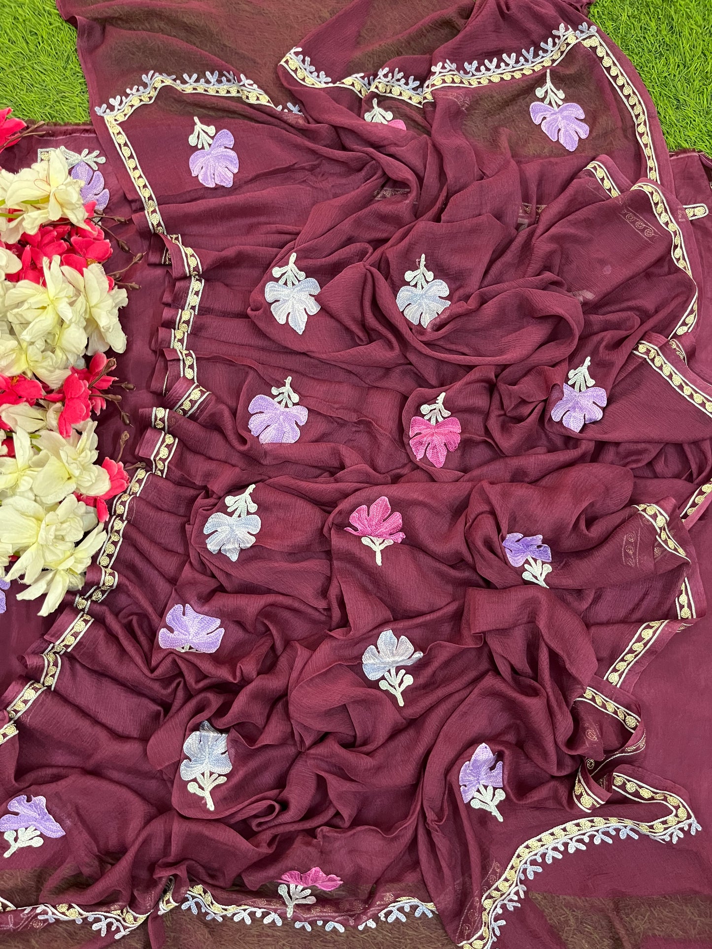 Dark Onion Opada Silk Kashmiri Suits