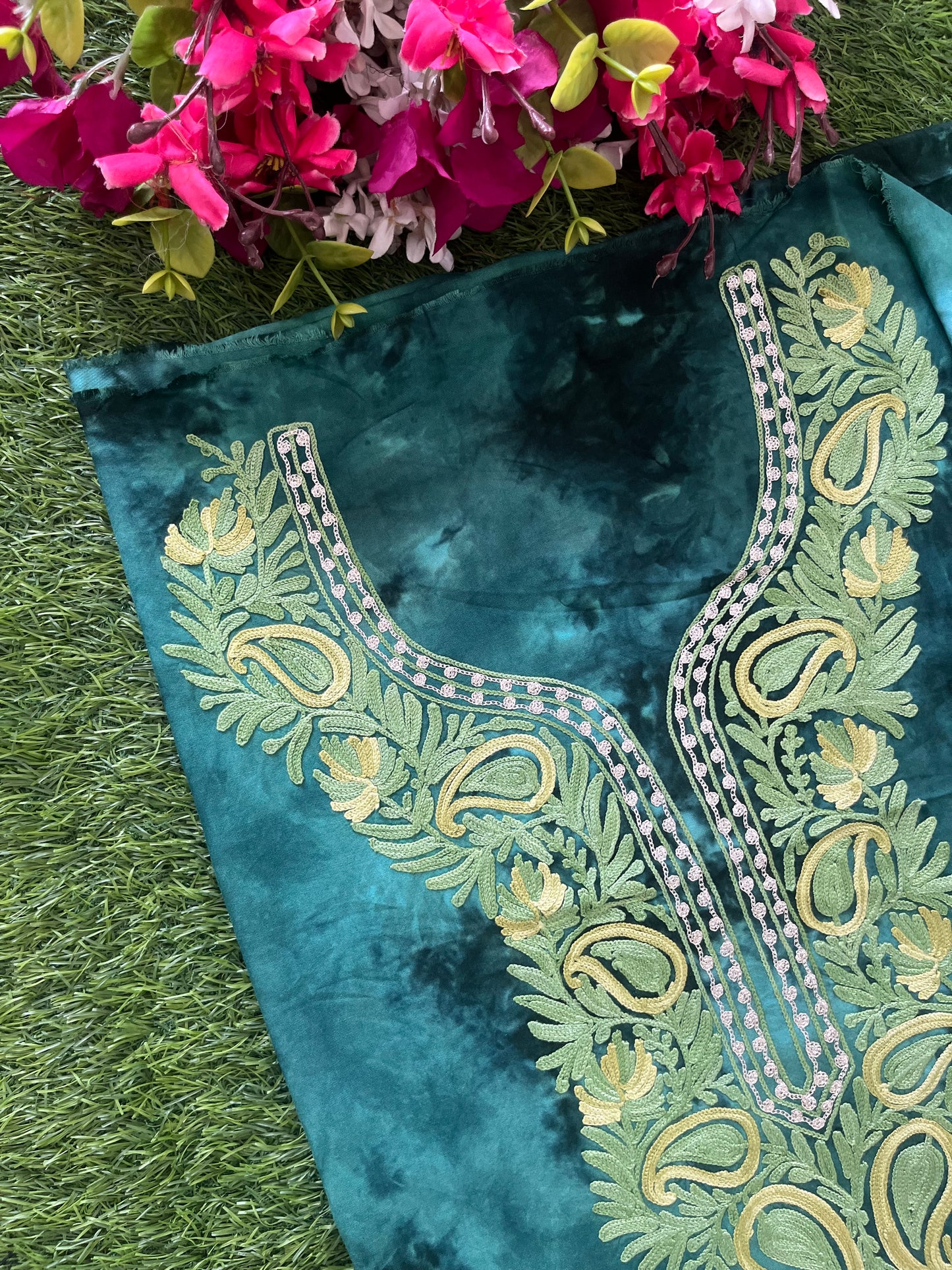 Cotton Unstitched Ty Dy Kashmiri Kurti