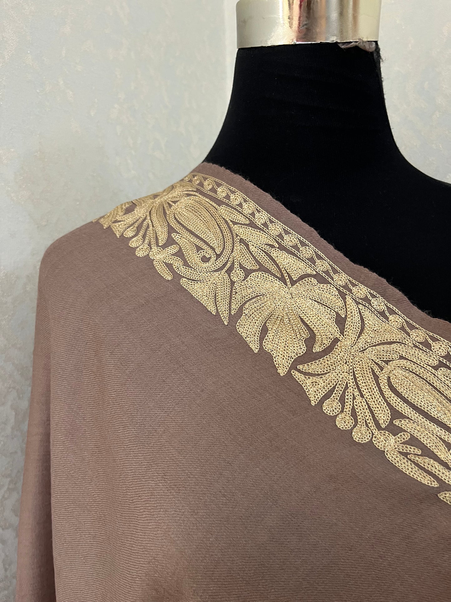 Semi Pashmina Tilla Embroidered stole