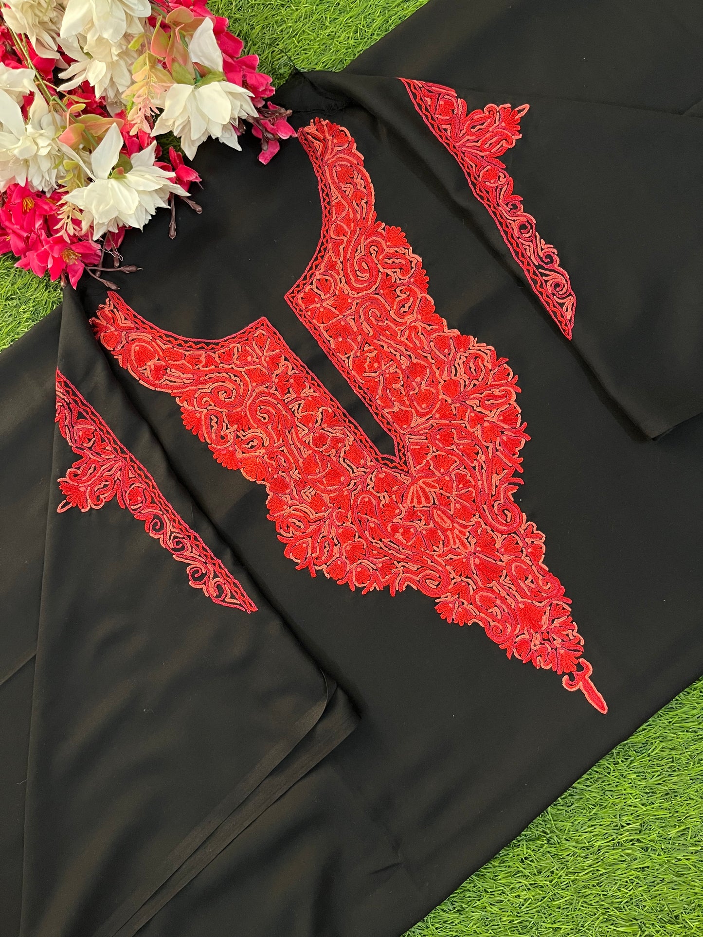 Black Cotton Cord Set (Hand Embroidered)