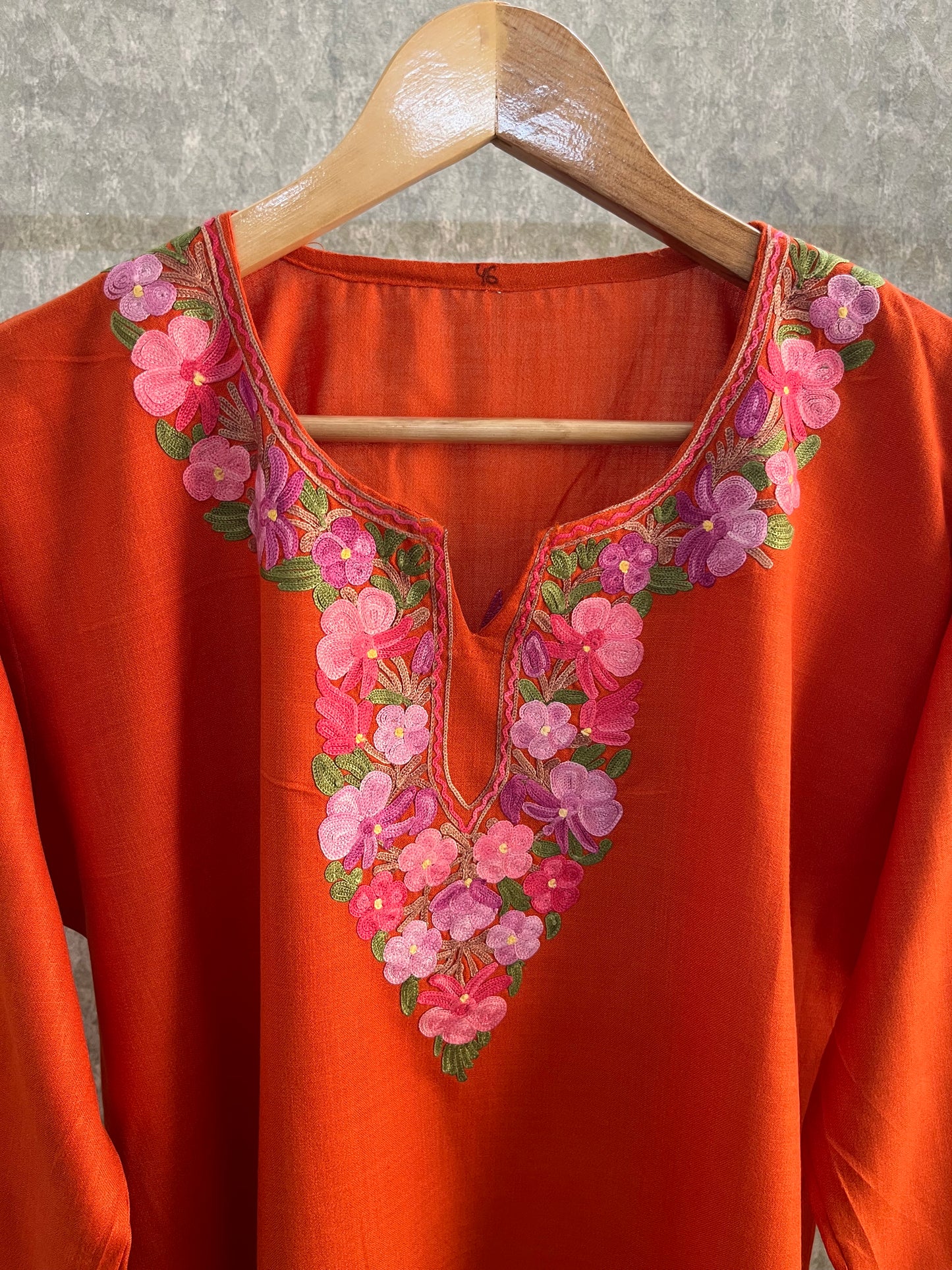 Orange Cotton Stitched Co-ord Set (44)