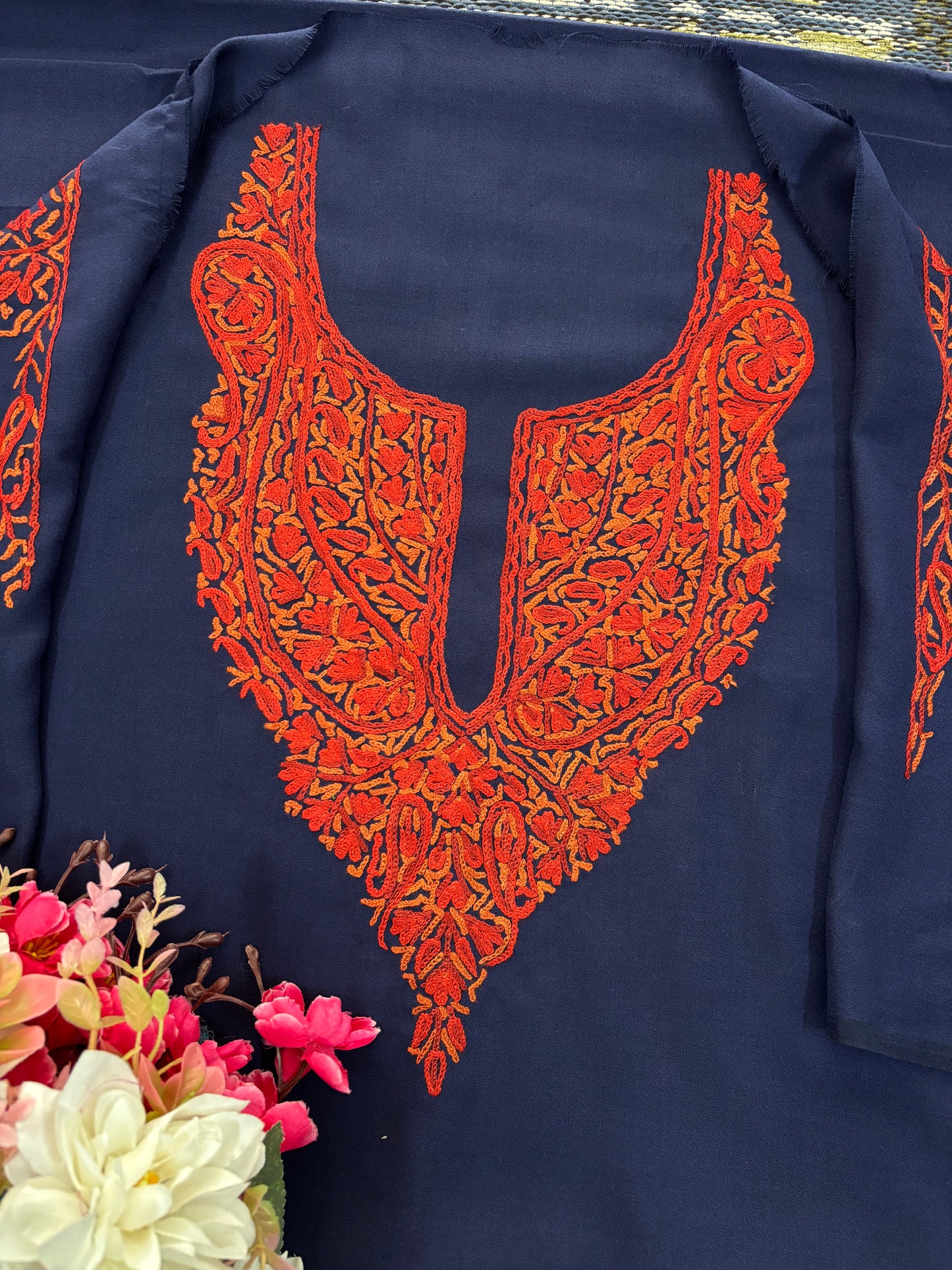 Blue Cotton Cord Set (Hand Embroidered)