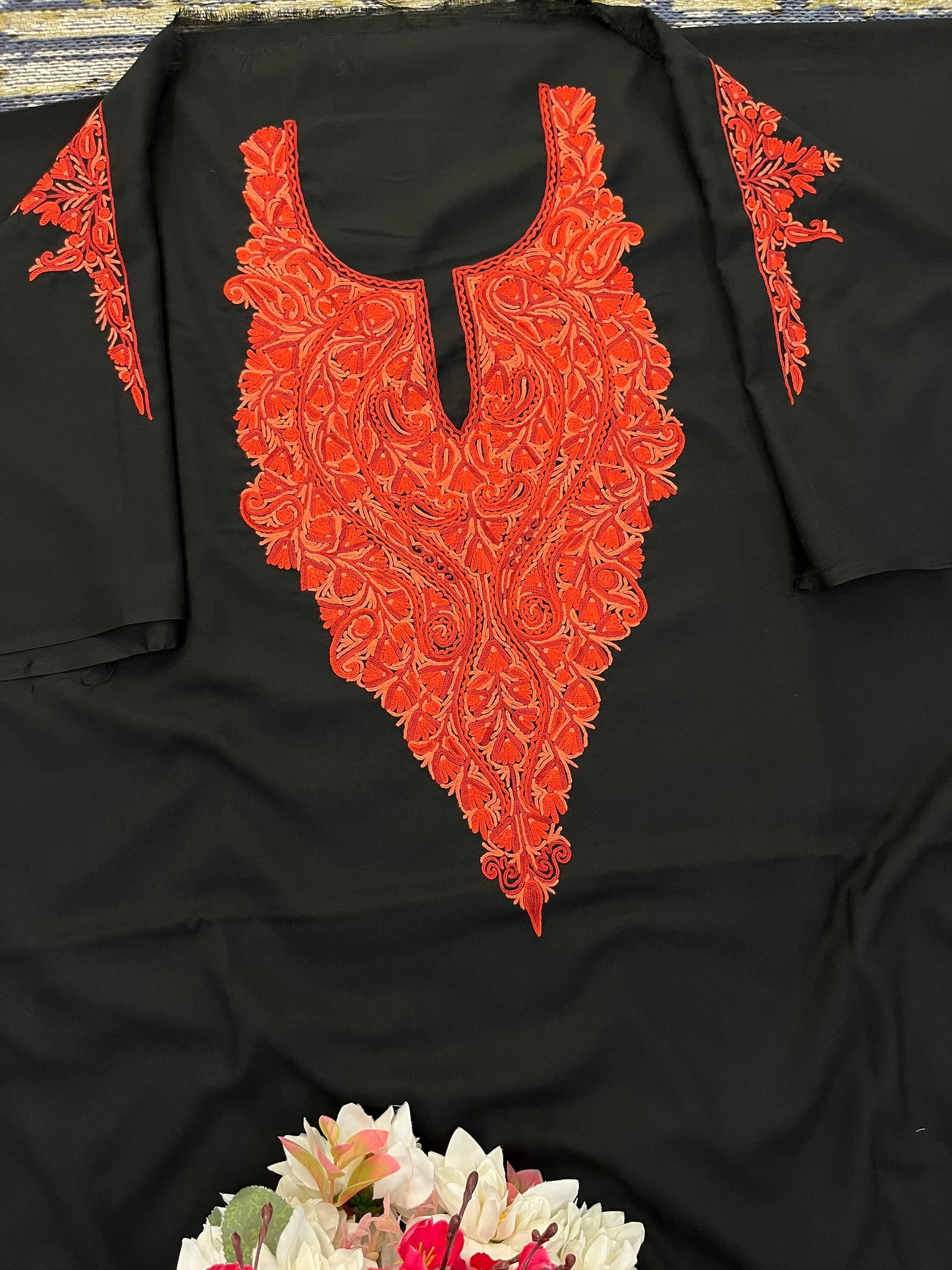 Black  Cotton Cord Set (Hand Embroidered)